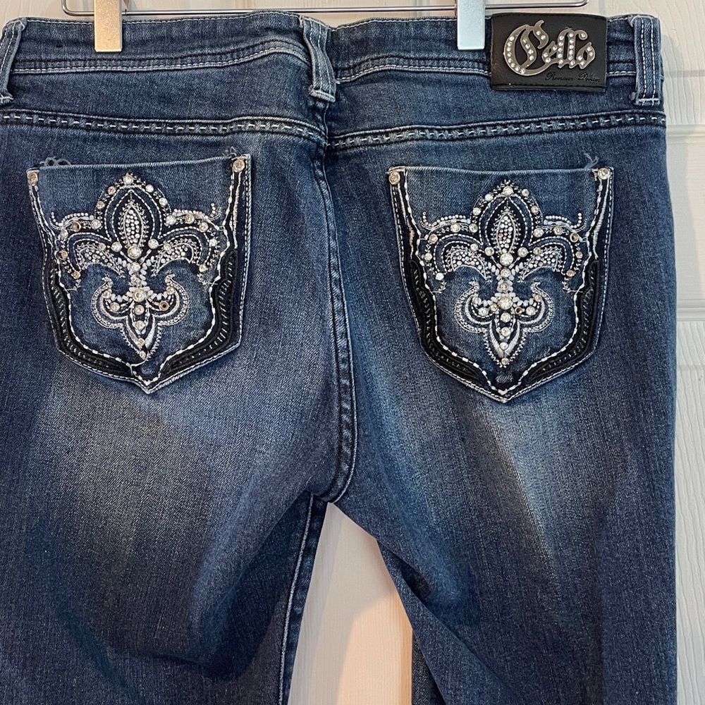 Cello Size 15 Blue Denim Jeans with rhinestones on pockets